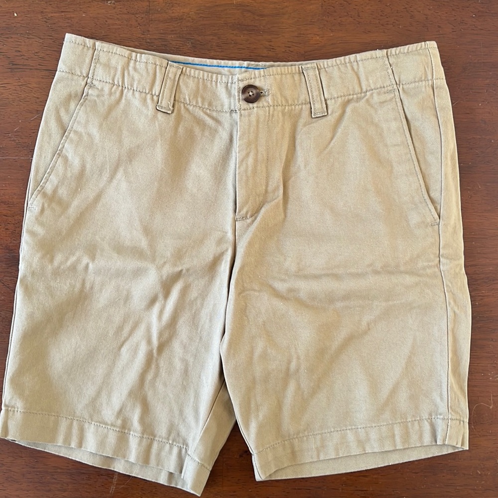 Lands End boy khaki uniform shorts